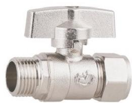 Aluminum plastic pipe butterfly handle external tooth ball valve